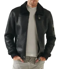 mens-black-bomber-leather-jacket