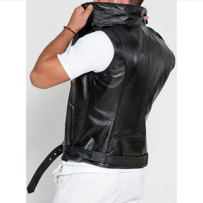 men-black-leather-biker-vest