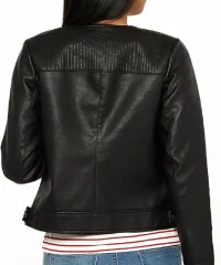 women-collarless-leather-jacket
